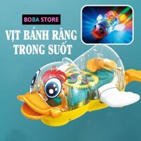 Đồ chơi xe vịt chạy trong suốt có phát nhạc phát sáng Boba store dùng pin sạc