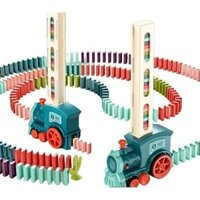 Đồ chơi xe xếp Domino tự động, xe tàu hỏa thả domino có đèn nhạc vui nhộn giải trí cho bé