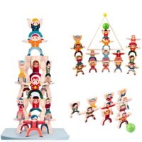 Đồ chơi xếp chồng bằng gỗ Cân bằng Búp bê Khối xây dựng Trò chơi Montessori Đồ chơi xếp hình cho trẻ mới biết đi Động cơ tinh Đồ chơi giáo dục sớm cho trẻ em