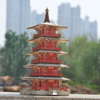 Đồ chơi xếp hình 3D Mô hình Hàn Sơn Tự - Tặng kèm đèn LED USB trang trí