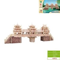 Đồ chơi xếp hình 3D Mô hình Wind and Rain Bridge - Tặng kèm đèn LED USB trang trí