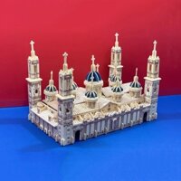 Đồ chơi xếp hình 3D Mô hình tháp Pilar Basilica - Tặng kèm đèn LED USB trang trí
