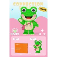 đồ chơi xếp hình chú ếch xanh đeo túi 32cm Đồ chơi xếp hình lắp ráp nanoblock nano block cho bé