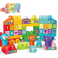 Đồ Chơi Xếp Hình Đoàn Tàu Chở Chữ Cái 68 Chi Tiết, Đồ Chơi Lắp Ráp Lego Tàu Hoả Kéo Chữ Và Số Cho Bé