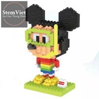 Đồ chơi xếp hình Duplo Mickey Mặc đồ Lặn   HM202, mô hình lắp ráp thông minh (300 chi tiết)