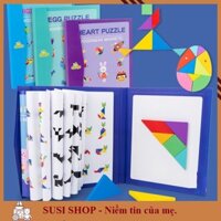 Đồ Chơi Xếp Hình Gỗ Tư Duy Tangram Susi – Sách Ghép Hình Trí Uẩn Giúp Bé Luyện Khả Năng Học Toán Và Ngôn Ngữ