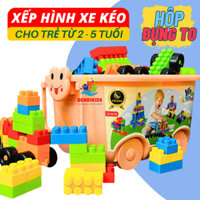 Đồ Chơi Xếp Hình Lắp Ghép Mô Hình Bằng Nhựa Có Hộp Đựng Kiểu Bánh Xe Đẩy Cho Bé Sáng Tạo
