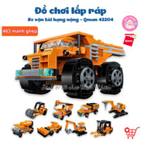 Đồ Chơi Xếp Hình Lắp Ráp 8 in 1 Qman 42204 - Xe Xây Dựng Xe Vận Tải Hạng Nặng (463 mảnh ghép)