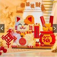Đồ Chơi Xếp Hình Lắp Ráp Mô Hình Mèo May Mắn ,Mèo Thần Tài mới nhất 5D Sáng Tạo phong thuỷ tài lộc, trưng bày quà tặng