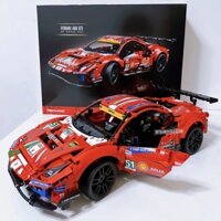 Đồ chơi xếp hình lắp ráp Xe Thể Thao Oto Ferrari 488 gạch Technic 1677 chi tiết