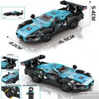Đồ chơi xếp hình Lego xe đua xanh lam dạng cót 315 chi tiết, Mô hình lắp ráp Lego các loại xe đua dạng cót thông minh