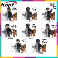 Đồ Chơi Xếp Hình Lego Minifigures Mô Hình Lính Swat Đặc Nhiệm Kèm Bộ Trang Bị Và Chó Nghiệp Vụ