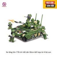 Đồ chơi xếp hình lego,đồ chơi lắp ráp xe tăng 778CT dài 30cm ráp được 5 mẫu xe tăng,hộp cartoon,chất liệu nhựa cao cấp