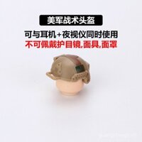 Đồ chơi xếp hình mới tương thích với mô hình MOC, mũ bảo hiểm của lực lượng đặc biệt Hoa Kỳ, phụ kiện vũ khí, súng bắn tỉa M4, khối xây dựng in hai màu