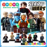 Đồ chơi xếp hình Star War Luke Skywalker Han Solo Ahsoka Tano Aayla Secura Satele Shan Minifigures POGO PG8034