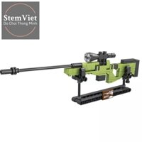 Đồ chơi xếp hình Súng Mini 4 Awm, M24, Vector, Mk12 ZheGao QL0454, mô hình lắp ráp thông minh (389 chi tiết)