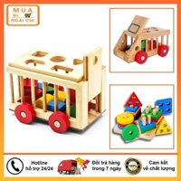Đồ chơi xếp hình thông minh xe thả hình gỗ cho bé thỏa sức sáng tạo