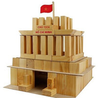 Đồ chơi xếp hình xây dựng mô hình lăng Bác bằng gỗ, đồ chơi lắp ghép mô hình sáng tạo trí tuệ cho bé