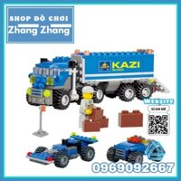 Đồ chơi Xếp hình Xe Container Truck có thể lắp thành xe thang - máy bay - xe chở hàng - xe đua Minifigures Kazi 6409