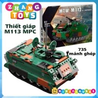 Đồ chơi xếp hình xe thiết giáp chở quân M113 lắp ráp gồm 735 mảnh ghép Minifigures Xingbao 06050 XB06050