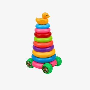 Đồ chơi xếp tháp vòng vịt có bánh xe HT078