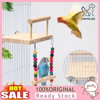 Đồ Chơi Xích Đu Bằng Gỗ Nhiều Màu Sắc Có Chuông Treo Lồng Chim Vẹt