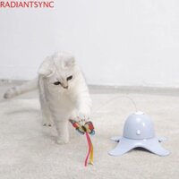 Đồ chơi xoay mèo điện tử RADIANTSYNC, Đồ chơi bàn xoay thú cưng thông minh không dễ đổ, Đế hình bạch tuộc đế chống trượt hình con bướm tự động