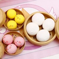 Đồ Chơi Xốp Squishy Giảm Stress Hình Bánh Bao Dễ Thương Cho Bé