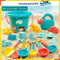 Đồ Chơi Xúc Cát, Đồ Chơi Đi Biển Cho Bé 18 Chi Tiết Nhựa ABS An Toàn