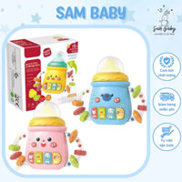 Đồ Chơi Xúc Xắc Gặm Nướu Hình Bình Sữa Có Nhạc Đèn Cho Bé