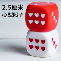 Đồ chơi xúc xắc hình trái tim 25MM, xúc xắc lớn, xúc xắc điểm trái tim, trò chơi trên bàn, xúc xắc quán bar KTV, nút chặn uống rượu