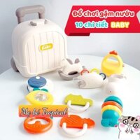 Đồ chơi Xúc Xắc, Lục Lạc Có Hộp Đựng Vali kéo 10 Chi Tiết hàng cao cấp cho bé