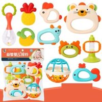 Đồ chơi xúc xắc lục lạc gặm 10 món mềm dẻo an toàn cho bé yêu