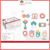 Đồ chơi xúc xắc, lục lạc kèm gặm nướu 10 món Baby Rattle hình dạng đáng yêu chất liệu nhựa ABS an toàn cho bé