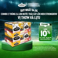 ĐỘ CỒN 3.5% - Combo 2 Thùng 24 Lon Nước Trái Cây Lên Men Strongbow Vị Thơm Và Lựu 320ml