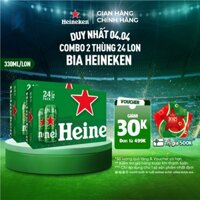 ĐỘ CỒN 5% - HỎA TỐC HCM - Combo 2 Thùng 24 lon bia Heineken 330ml/lon