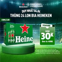 ĐỘ CỒN 5% - HỎA TỐC HCM - Thùng 24 lon bia Heineken 330ml/lon