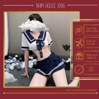Đồ Cosplay Học Sinh Nhật Bản ,Bộ Hóa Trang Nữ Sinh Áo Hở Rốn Thắt Nơ Váy Xếp Ly Gợi Cảm Quyến Rũ,Đồ Ngủ Sexy CP02