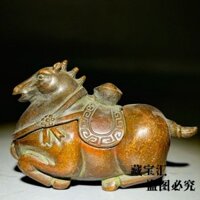 Đồ cũ Retro Đường Ma Cung Hoàng Đạo Ngay Lập Tức Làm Hộp Mực Đồng May Mắn Hộp Đựng Đồng Lư Hương Đồ Trang Trí Sưu Tập 9 * 7 Đọc