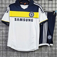 Đồ Đá Banh Nam Nữ Cực Đẹp - Mẫu Áo Chelsea Retro Trắng Kem, Thun thể thao mịt mát
