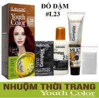Đỏ Đậm - L23 Kem Nhuộm Tóc Màu Thời Trang Lavox Youth&amp;Color L23 - Màu Đỏ Đậm