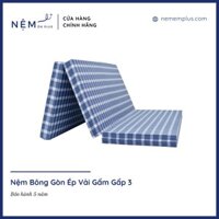 Độ dày 9cm - Nệm Bông Ép Gấp 3 Vải Gấm Cao Cấp Nhiều Kích Thước (Giao màu ngẫu nhiên) - Bảo hành 12 tháng - Nệm Êm Plus