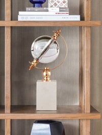 Đồ để bàn mô hình quả địa cầu pha lê đế đá CD51