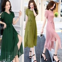 Đồ Đẹp Giá Rẻ ️🥇️ ĐẦM CHIFFON XẺ VAI CÁCH ĐIỆU  - LV2014 D022