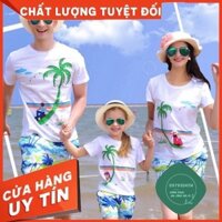 Đồ đi biển gia đình hội nhóm nam nữ team builing công ty nguyên set áo và quần nổi bật DDB0001T  Áo thun giá sỉ