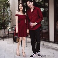 Đồ Đôi - ÁO ĐÔI - Set váy đôi trễ vai - LoviCouple - Có FeedBack