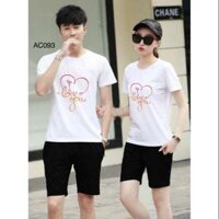 Đồ đôi cute chất thun đẹp in sắc net-giá 1 bộ luôn quần và áo - Bộ nữ,L