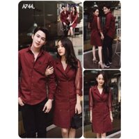 Đồ đôi đẹp Áo đôi váy nữ sơ mi nam Hàn Quốc Couple đồ cặp đẹp chụp ảnh cưới
