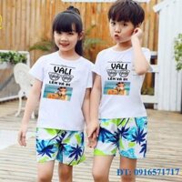 Đồ đôi đi biển dành cho trẻ em  giá 1 bộ gồm 1 quần  1 áo - Bộ nam Bé trai,Size số 5
