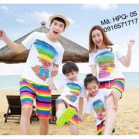 Đồ đôi đi biển HÀNG LOẠI 1 xinh xắn chất thun đẹp, áo in họa tiết sắc nét thời trang, giá nguyên bộ luôn quần và áo - Bộ em bé số 4